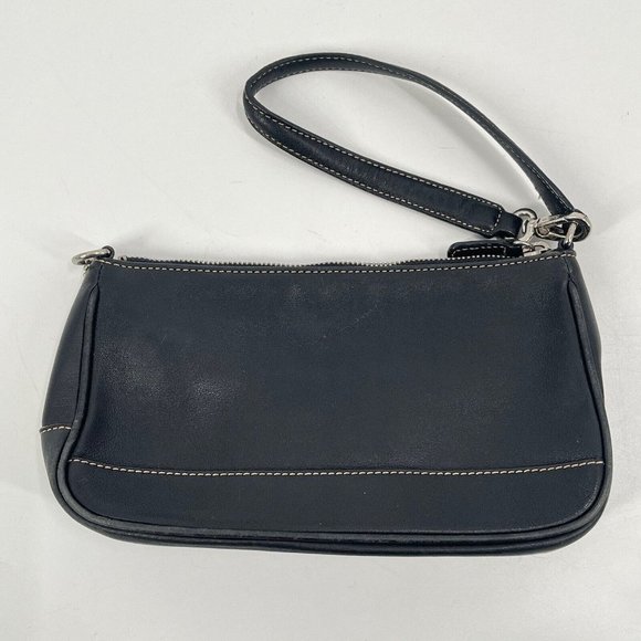 Vintage Coach G2K-7785 Hampton Black Leather Demi Baguette Handbag Purse - Picture 5 of 7